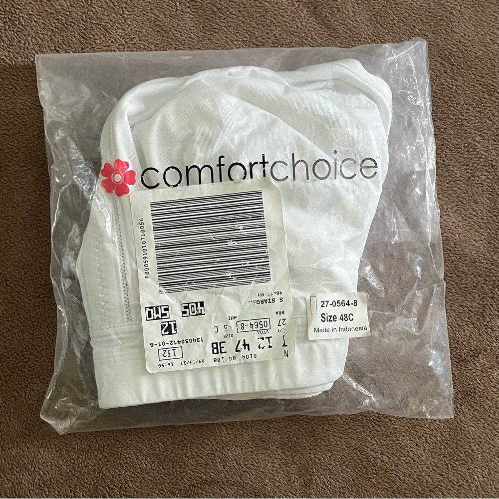 Comfort Choice White wireless bra Size 48C